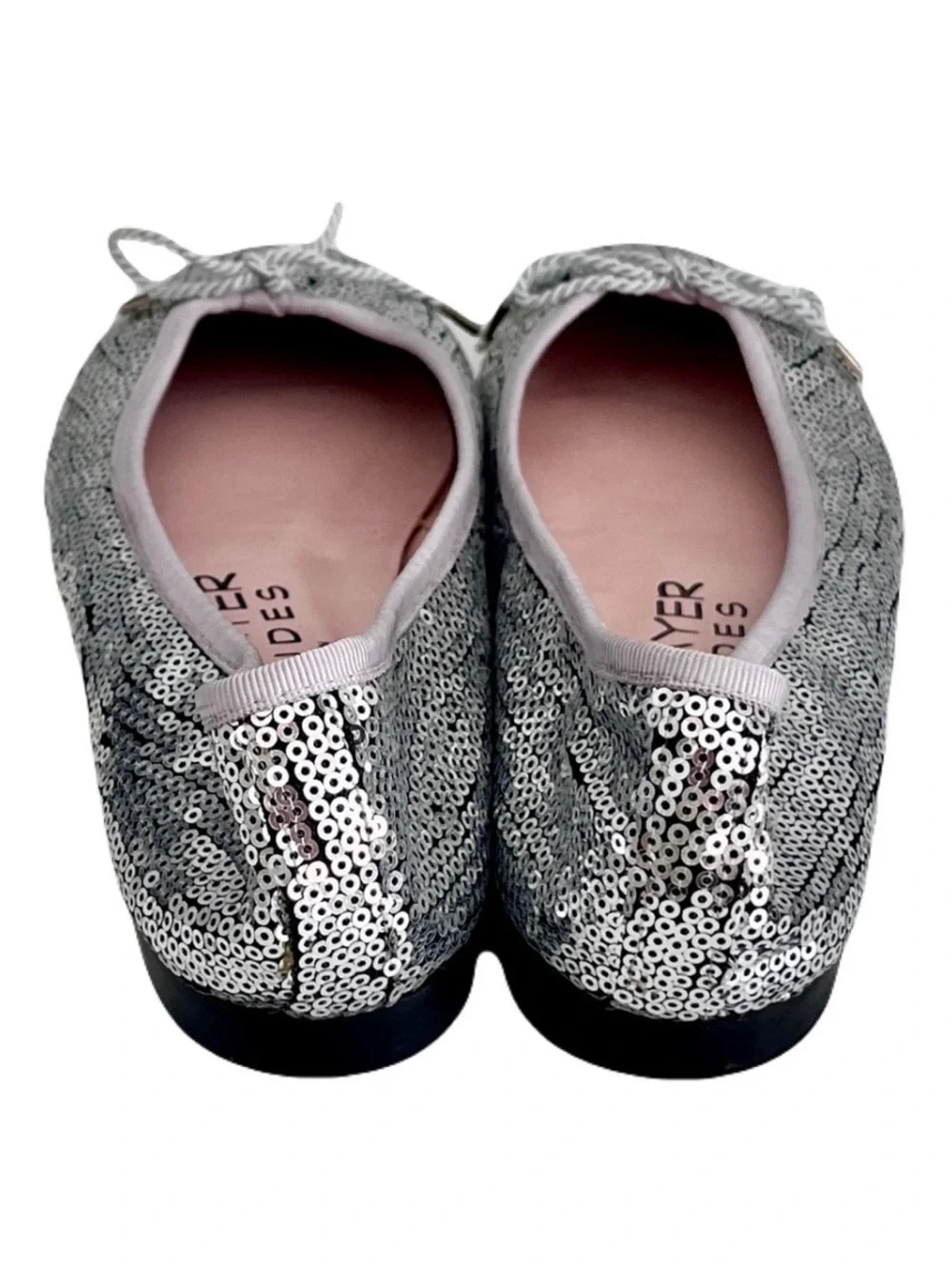 Paul Mayer Attitudes Silver Sequin Ballet Flats, Size 7